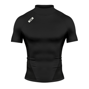 Core Turtleneck Compression Short Sleeve Black